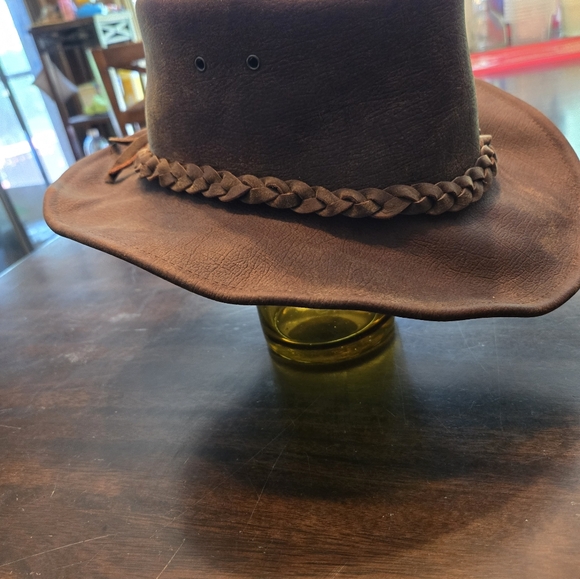 New Leather Aussie Bush Hat - Picture 3 of 3